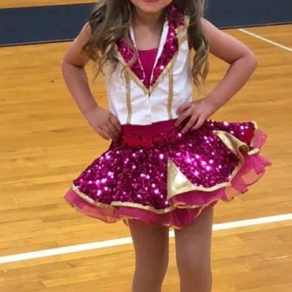 Weissman Fuchsia and Gold Dance Costume